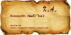 Kossuth Amábel névjegykártya